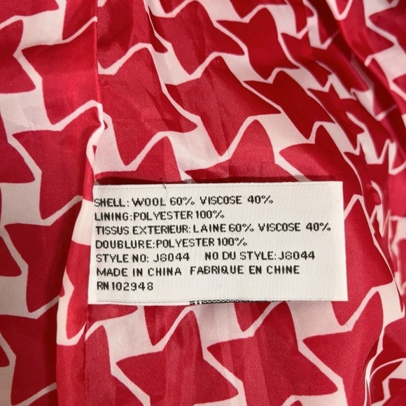 Anthropologie Tulle Red Toggle Button Coat - Picture 12 of 14